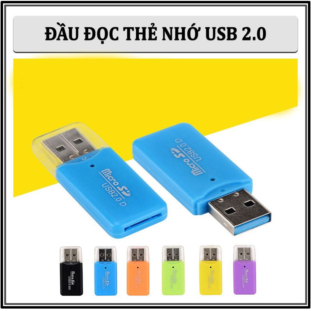 Đầu đọc thẻ nhớ mini 2 trong 1 - Micro SD - TF - SD