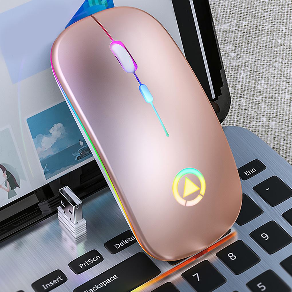 LED Backlit Sạc Không Dây Silent Chuột USB Chuột Ergonomic Quang Chơi Game Máy Tính Laptop Chuột