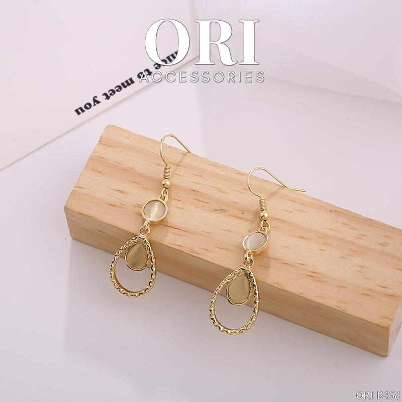 Bông tai nữ móc câu dáng dài hình giọt nước ORI ACCESSORIES B468