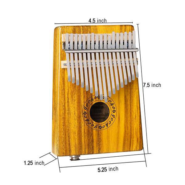 Đàn Kalimba 17 Phím Gỗ Koa Gecko K17KEQ Kèm Hộp Đựng (Có EQ)