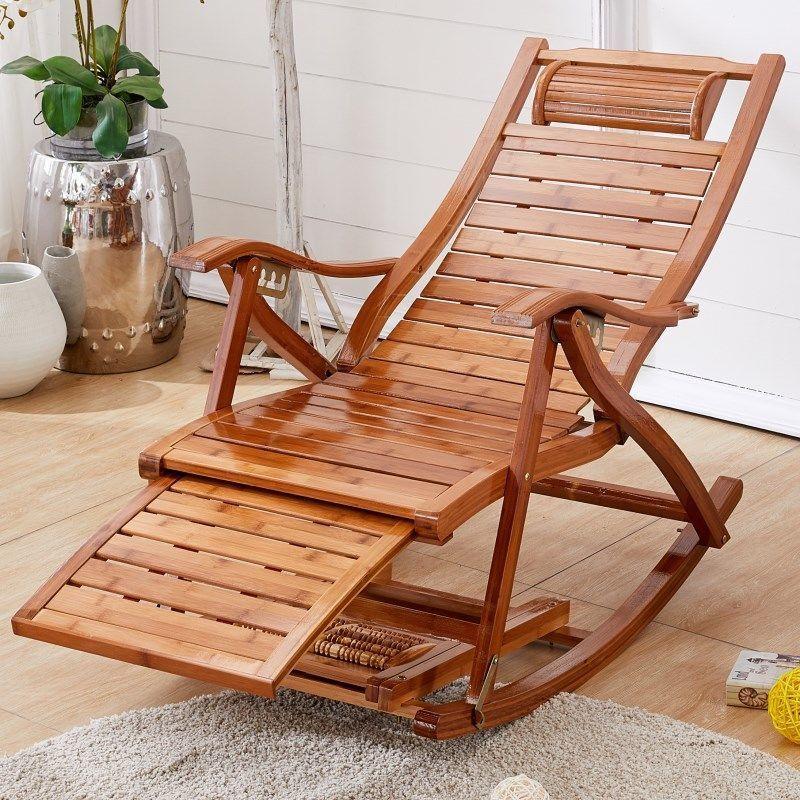 Ghế Thư Giãn bập bênh gỗ tre bền đẹp, ghế lười chất liệu tre tự nhiên, ghế cho người già