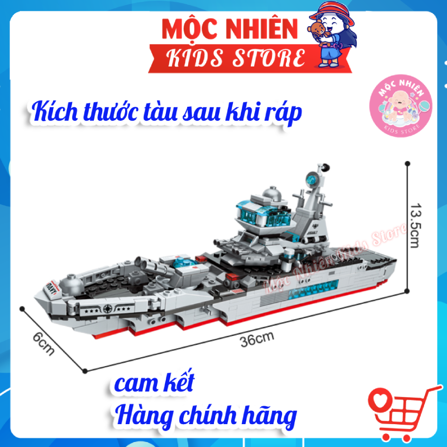 Đồ chơi lắp ráp, xếp hình tàu chiến Qman 1411 cho bé trai - Tàu tuần dương biển (700 mảnh ghép)