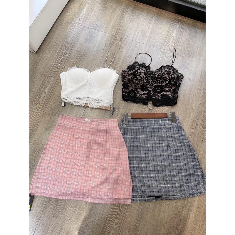 202 - SET ÁO BRA CHÂN VÁY KẺ