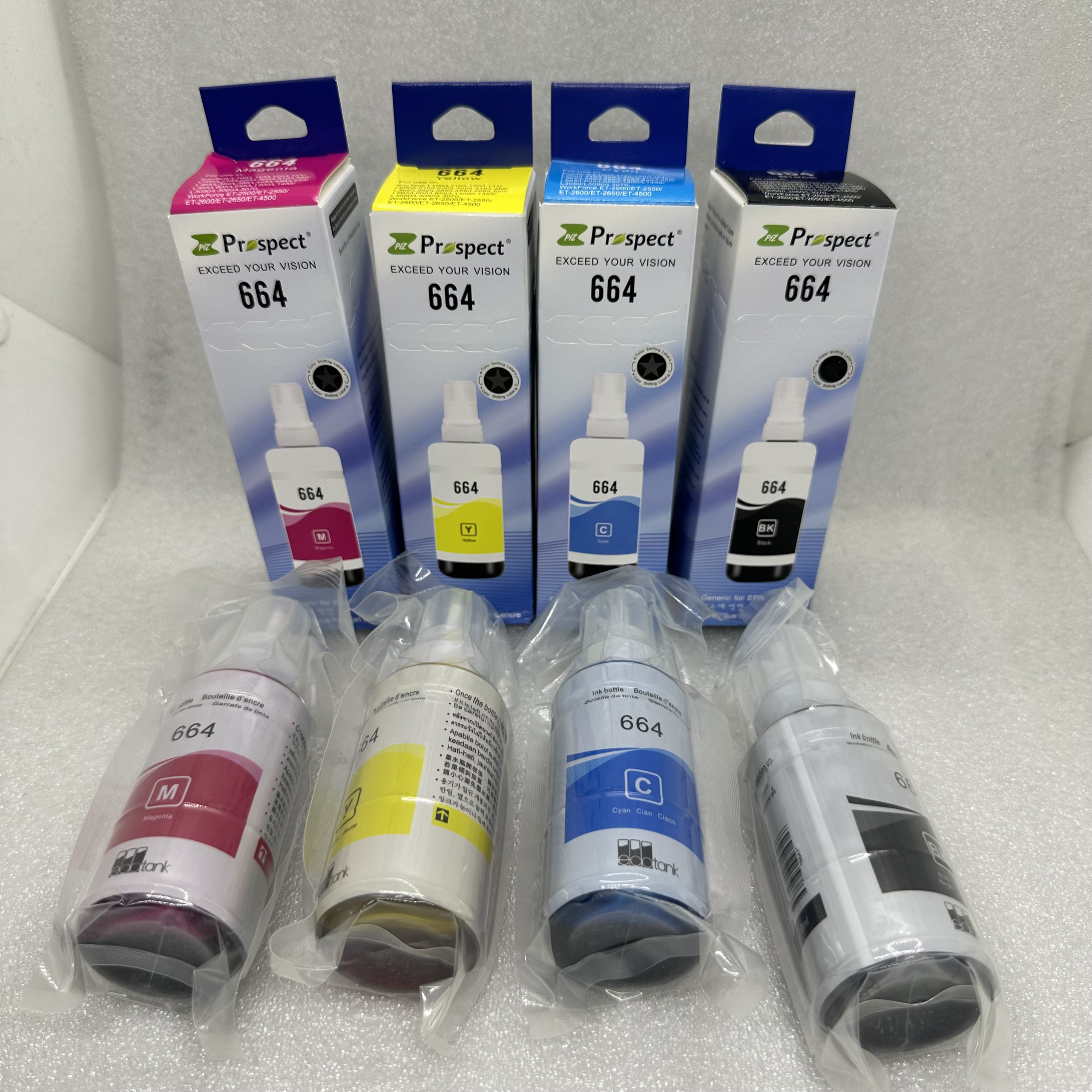 Mực Prospect 664 dùng cho máy in Epson L110, L120, L210, L220, L300, L310, L350, L650, L655, L1300 trong lượng 70ml - Hàng chính hãng