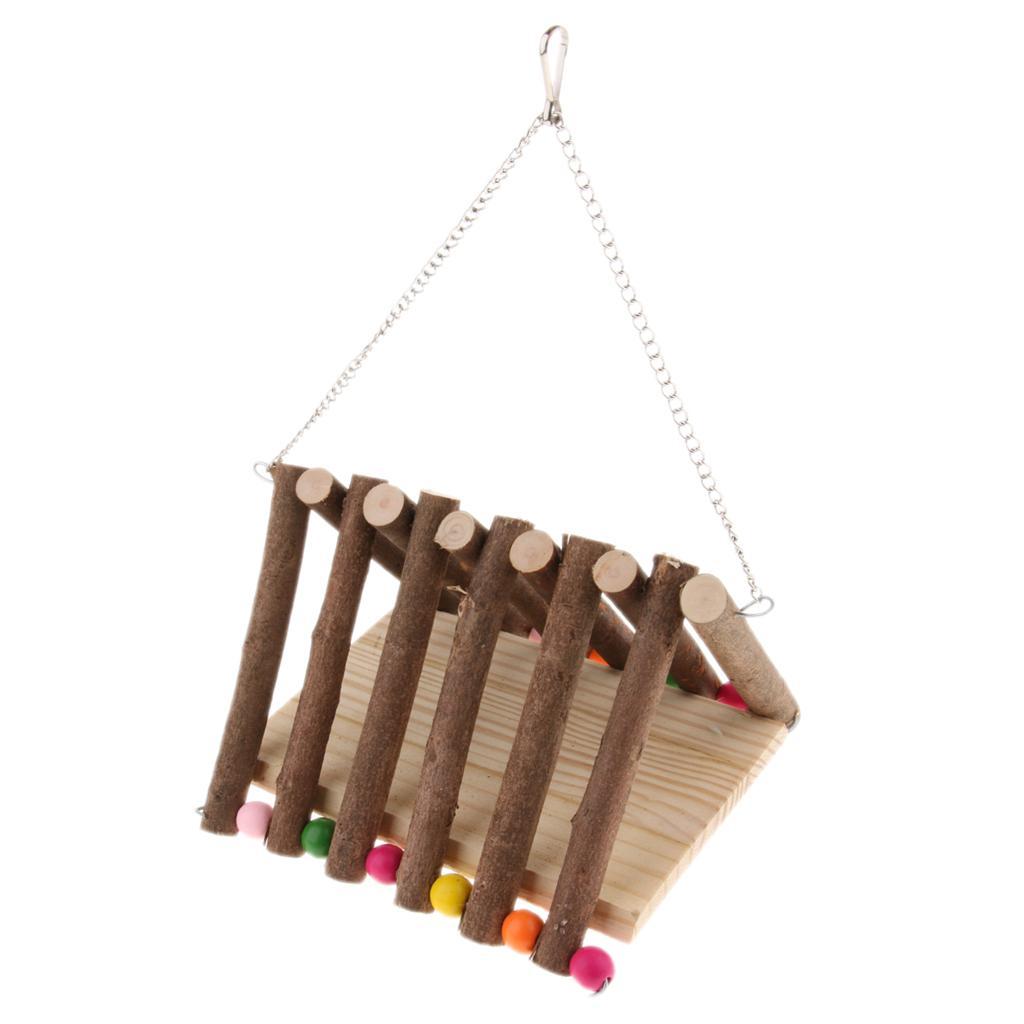 Hamster Swing Wooden Toy Hammock Small Animal Platform Animal Cage Toy