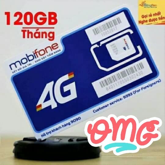 Sim 4g mobifone đăng ký gói thaga100 vào mạng 120G một tháng, 4Gb một ngày tốc độ cao