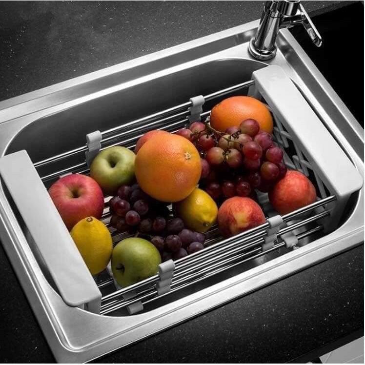 RỔ RÚT INOX CHỈNH KÍCH THƯỚC ĐẶT BỒN RỬA BÁT