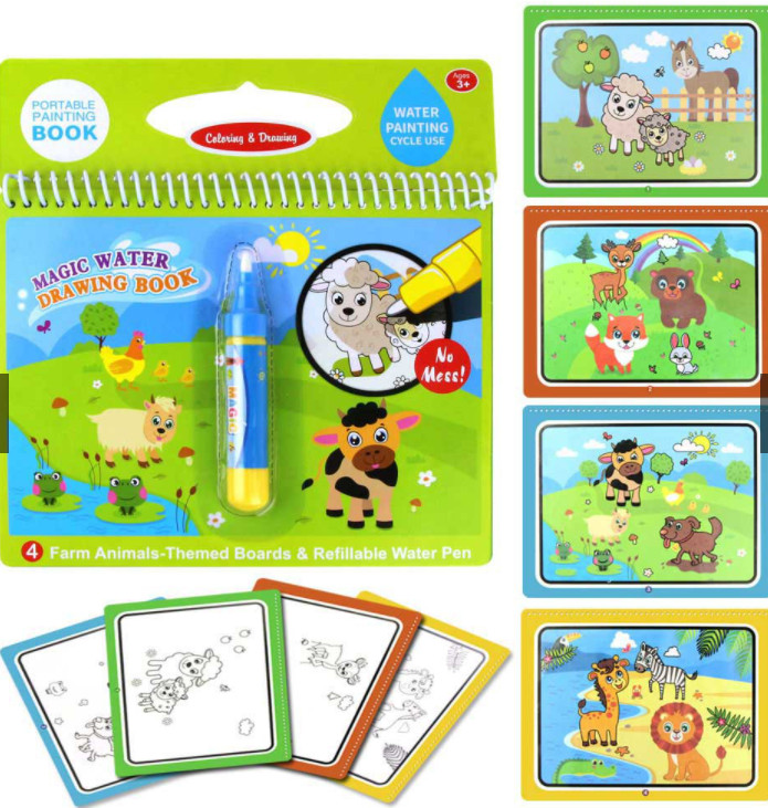 Tranh tô màu nước ma thuật, Tập tô màu nước thần kỳ Magic - Giáo dục toàn diện Montessori