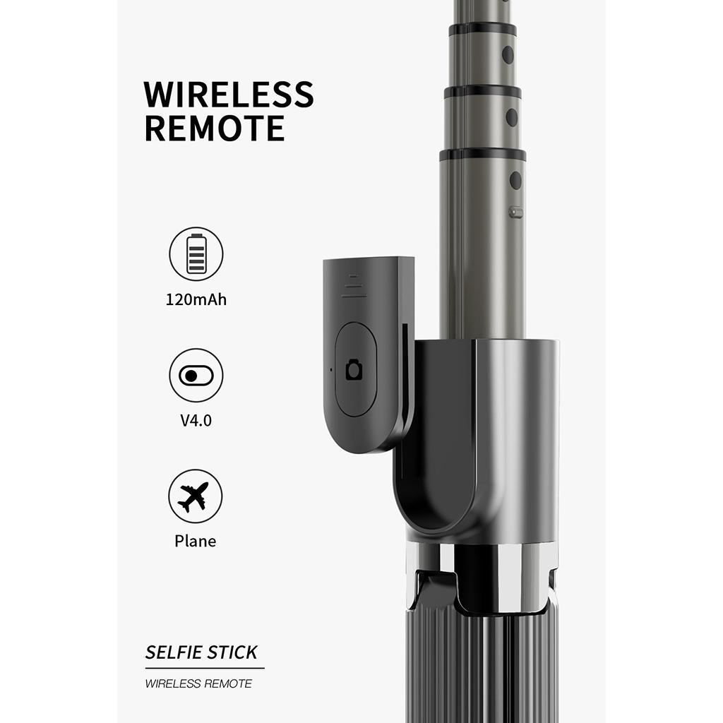 Selfie Stick Monopod Tripod Bluetooth Remote Shutter For 11 Black