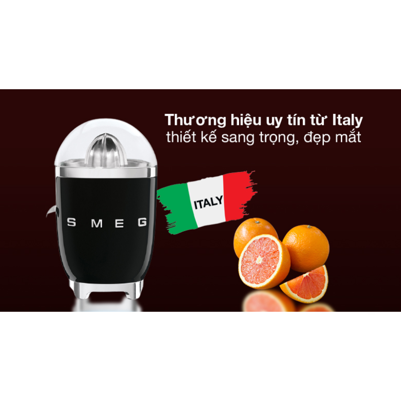 Máy vắt cam Smeg màu đen CJF01BLEU Hàng Chính Hãng