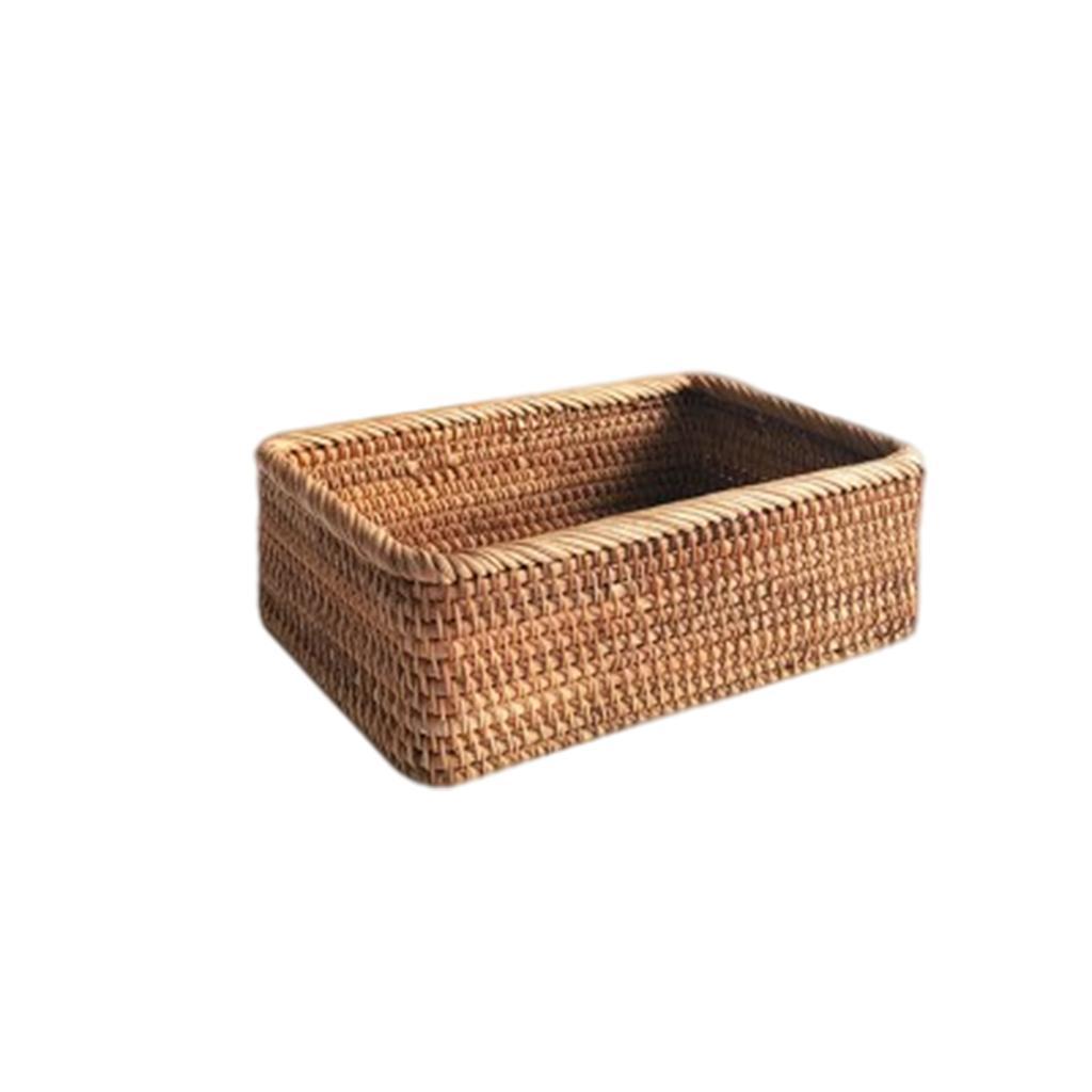 Handwoven Bread Basket Wicker Storage Tray Tea Drinks Home Decor