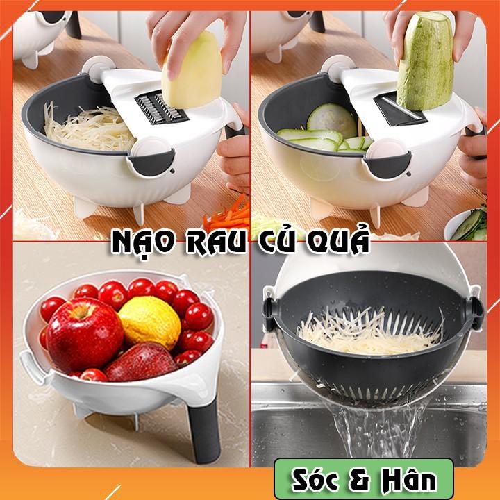 Bộ Nạo Rau Củ Quả Thông Minh Kèm Rổ Đựng 7 Lưỡi Đa Năng Tiện dụng