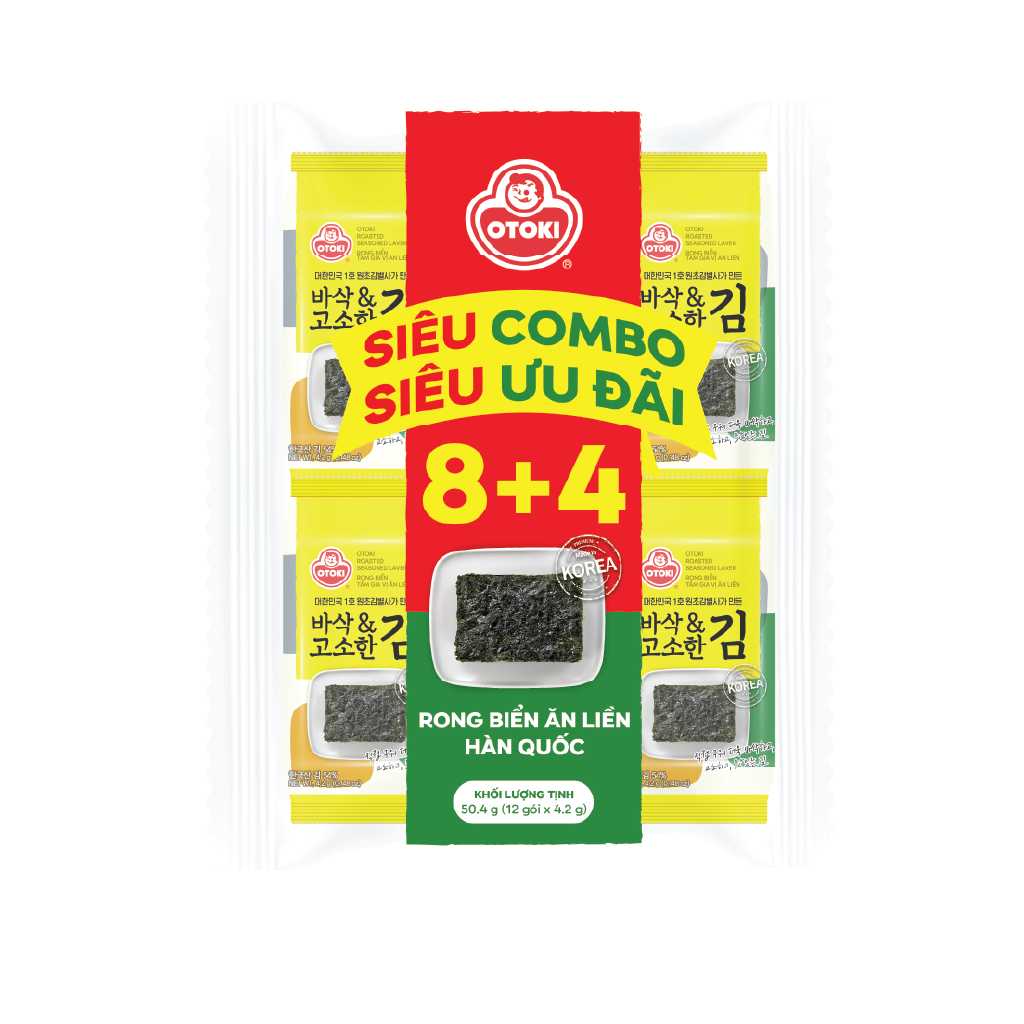 Lốc 12 gói rong biển tẩm gia vị ăn liền Otoki 4.2gx12