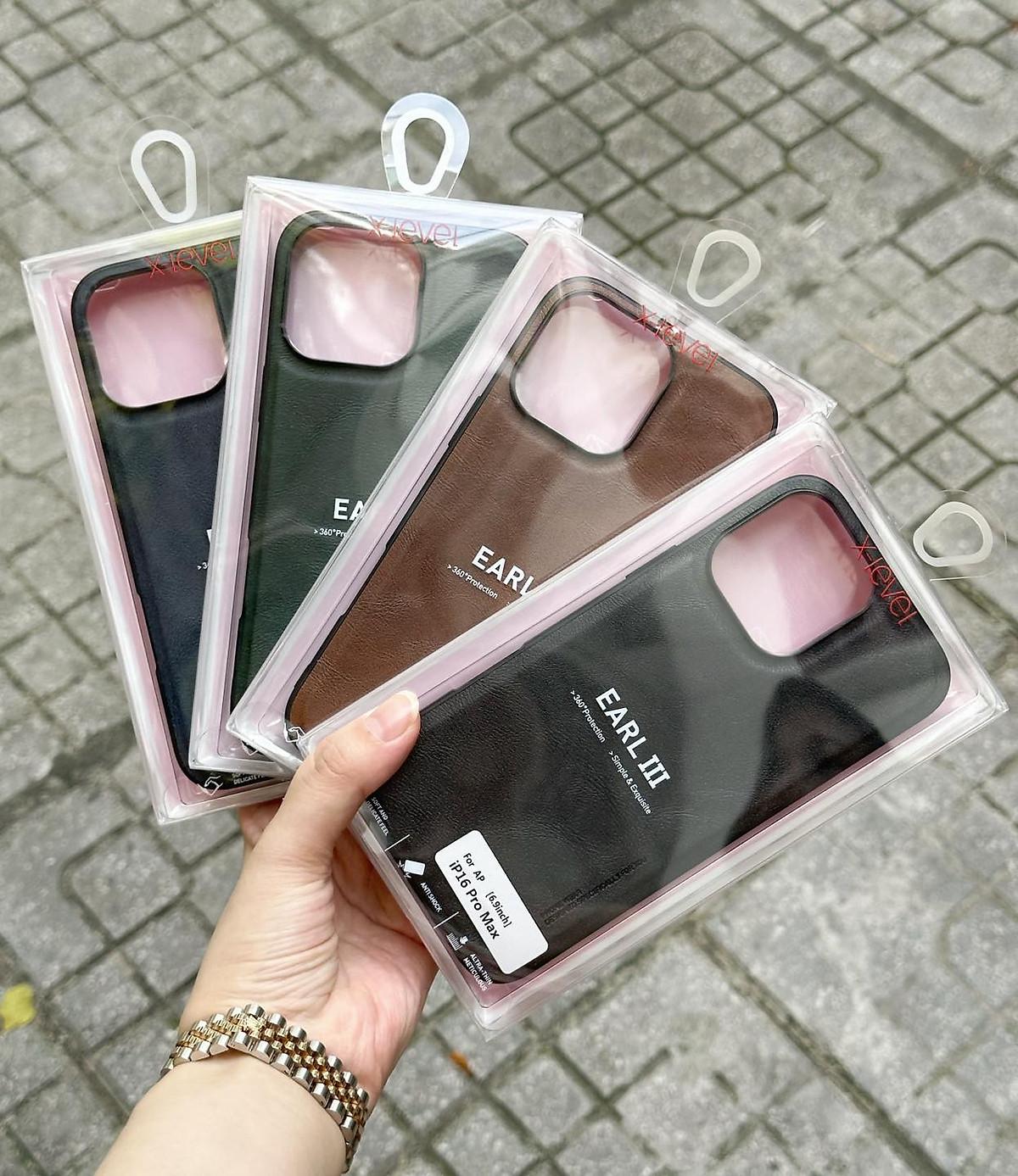 Ốp lưng cho iPhone 16 Pro Max, iPhone 16 Pro, iPhone 16 Plus, iPhone 16 hiêu X-Level lưng da viền mềm chống sốc cao cấp - hàng chính hãng