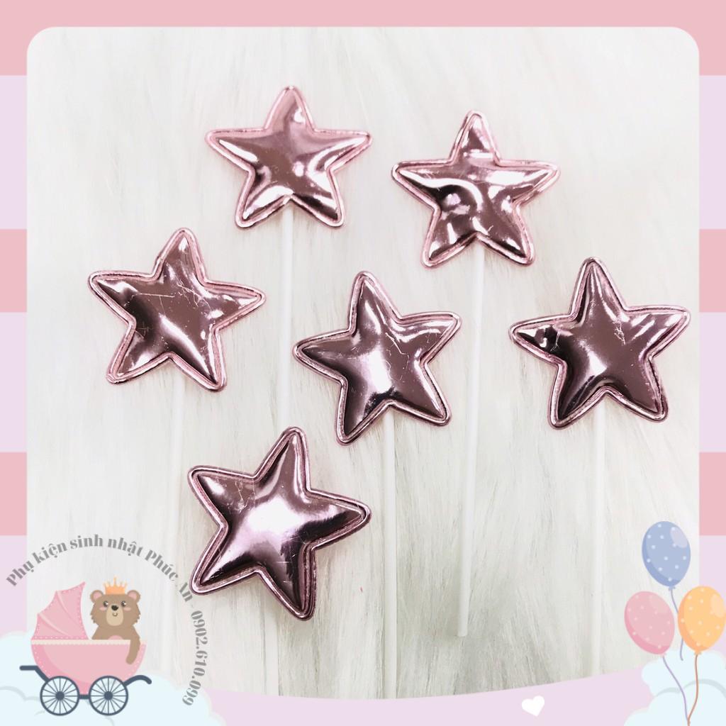 Set 6 que nhựa topper sao da cắm bánh sinh nhật hpbd