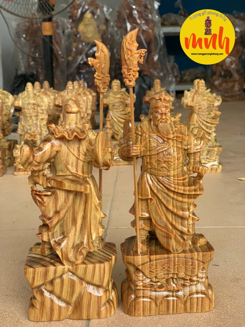 Tượng Quan Công Trấn Ải Mini Gỗ Huyết Long Mọng Dầu Kích thước Cao 20cm