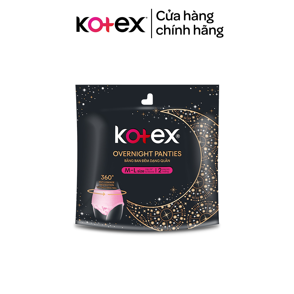 Combo 8 gói BVS Kotex Ban Đêm dạng quần cỡ M/L 2 miếng