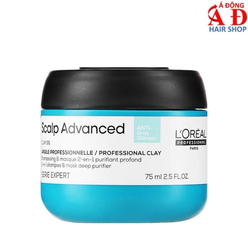 Mặt nạ đất sét tạo bọt dành cho da đầu dầu L'Oreal Professionnel Scalp Advanced Mini 75ml