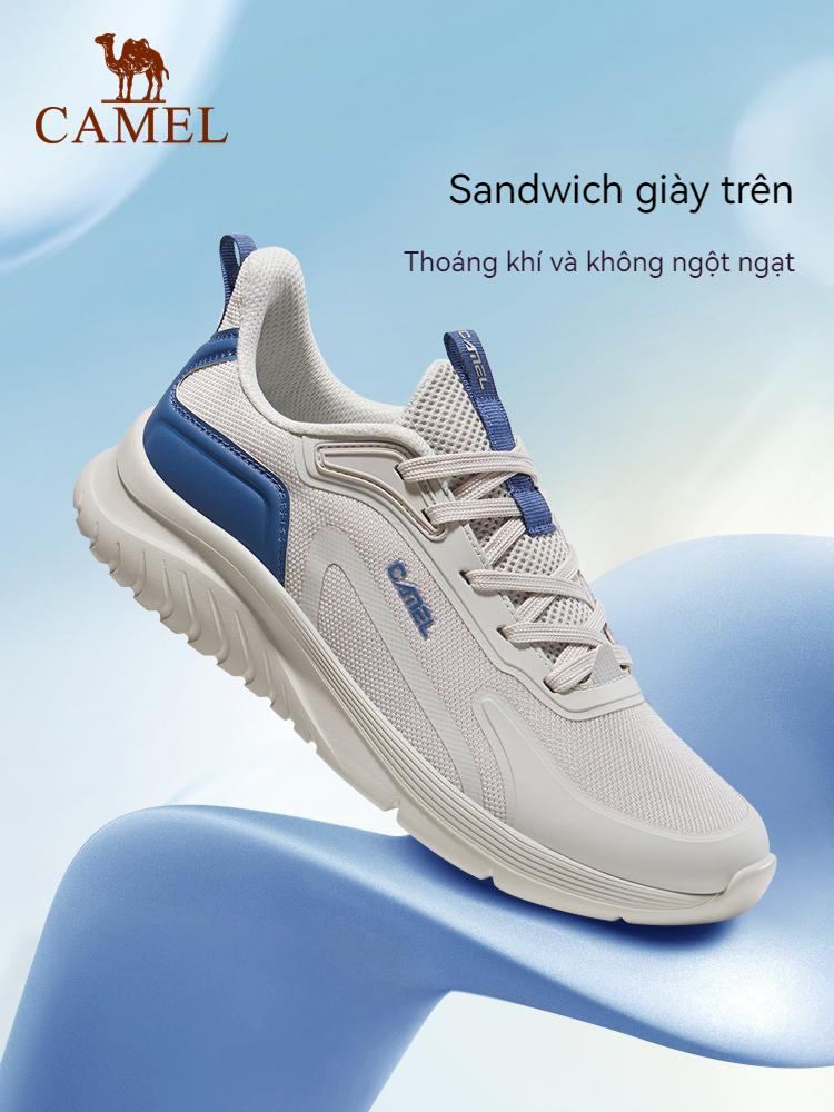 Giày Chạy Bộ Nam CAMEL Mới Siêu Nhẹ Giày Đế Mềm Lưới Hấp Thụ Thể Dục Dây Nhảy Giày