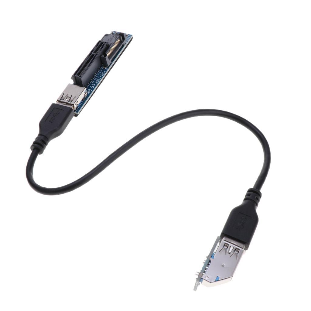 PCI-E Express X1 to X4 Dual PCI Riser Extend Adapter Card With USB 3.0 Cable