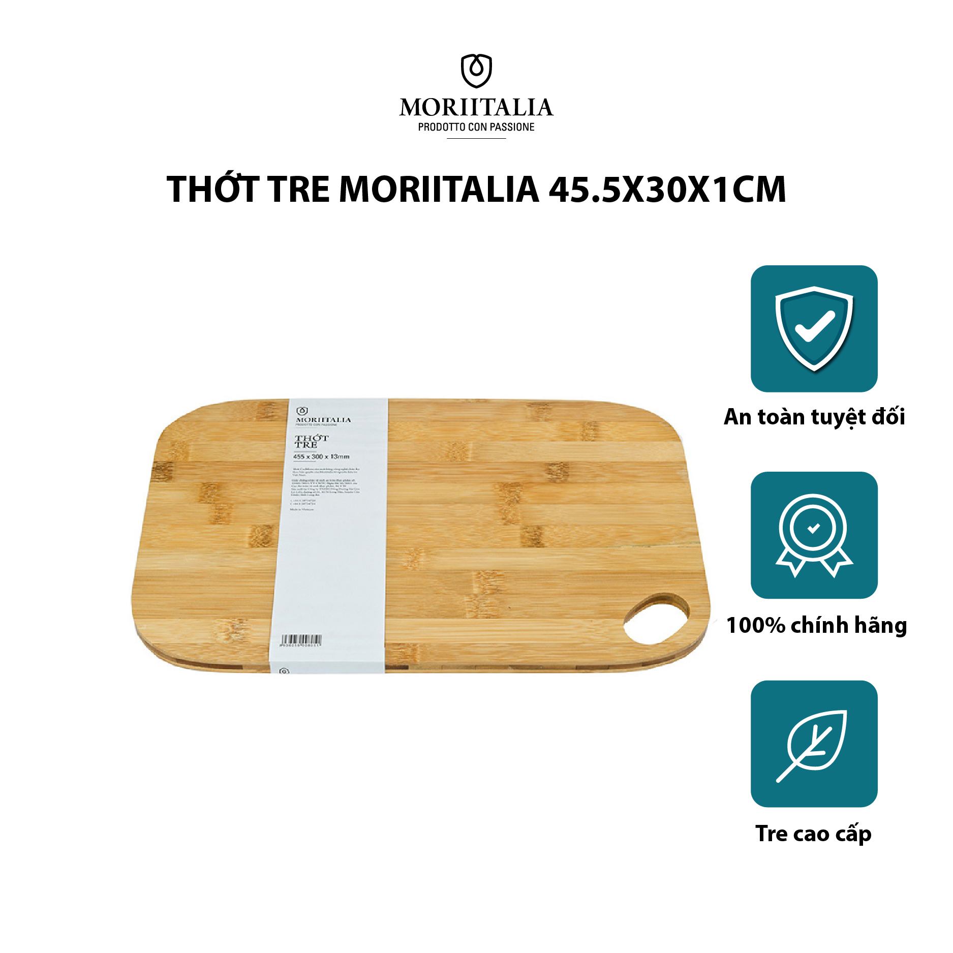 TP Thớt tre Moriitalia 45.5x30x1.3cm NB79-L