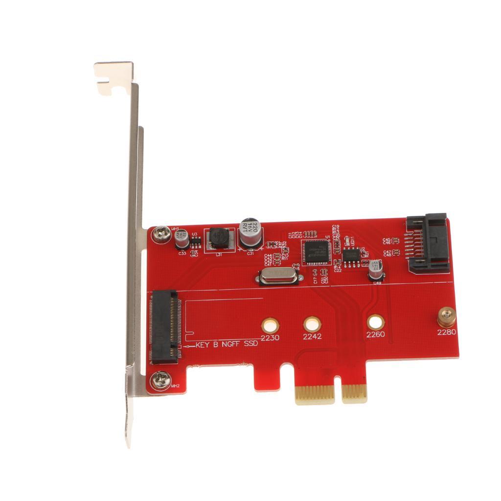 PCI- 2.0 to  M.2 B-Key SSD+ SATAIII Combo Adapter Converter