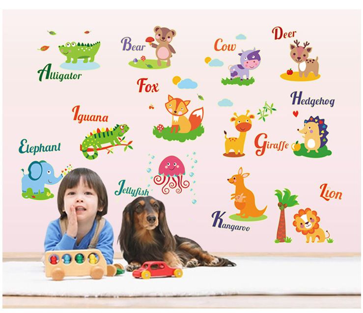Decal dán tường Dạ quang đàn thú AmyShop DDQ010