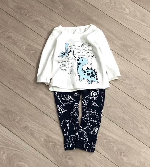 Bộ cotton dài voi khủng long  9M-4Y (có ảnh thật)