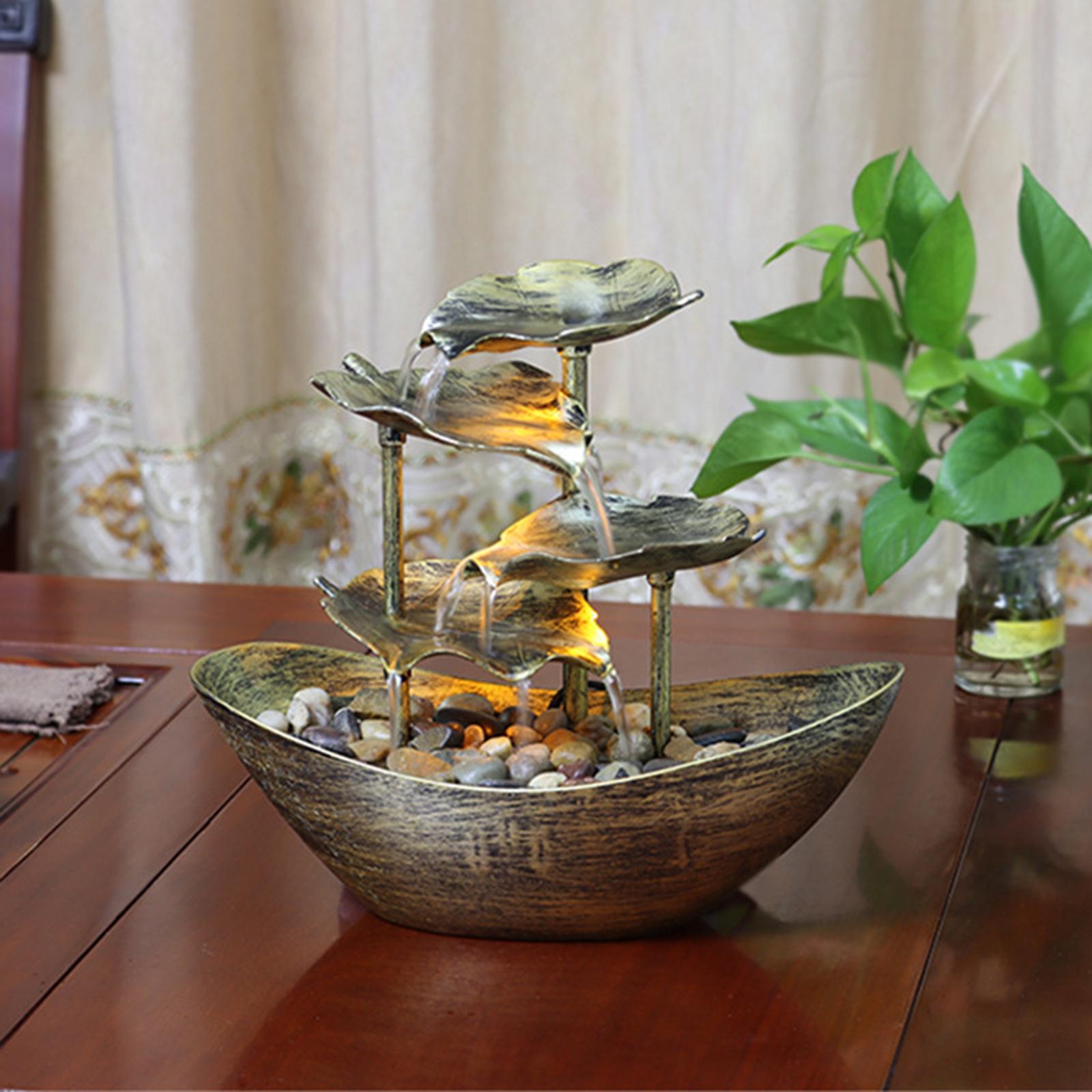 Relaxation Indoor Tabletop Fountain LED Light for Garden Desktop Decoration