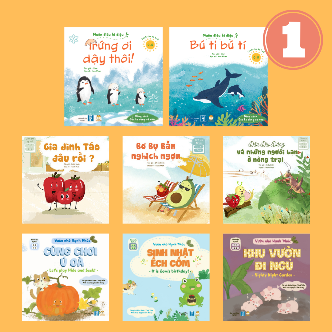 Set 8 Cuốn Sách Cho Bé 1 Tuổi  - Sách Đọc To Cho Bố Mẹ Cùng Đọc, Cùng Chơi Với Bé