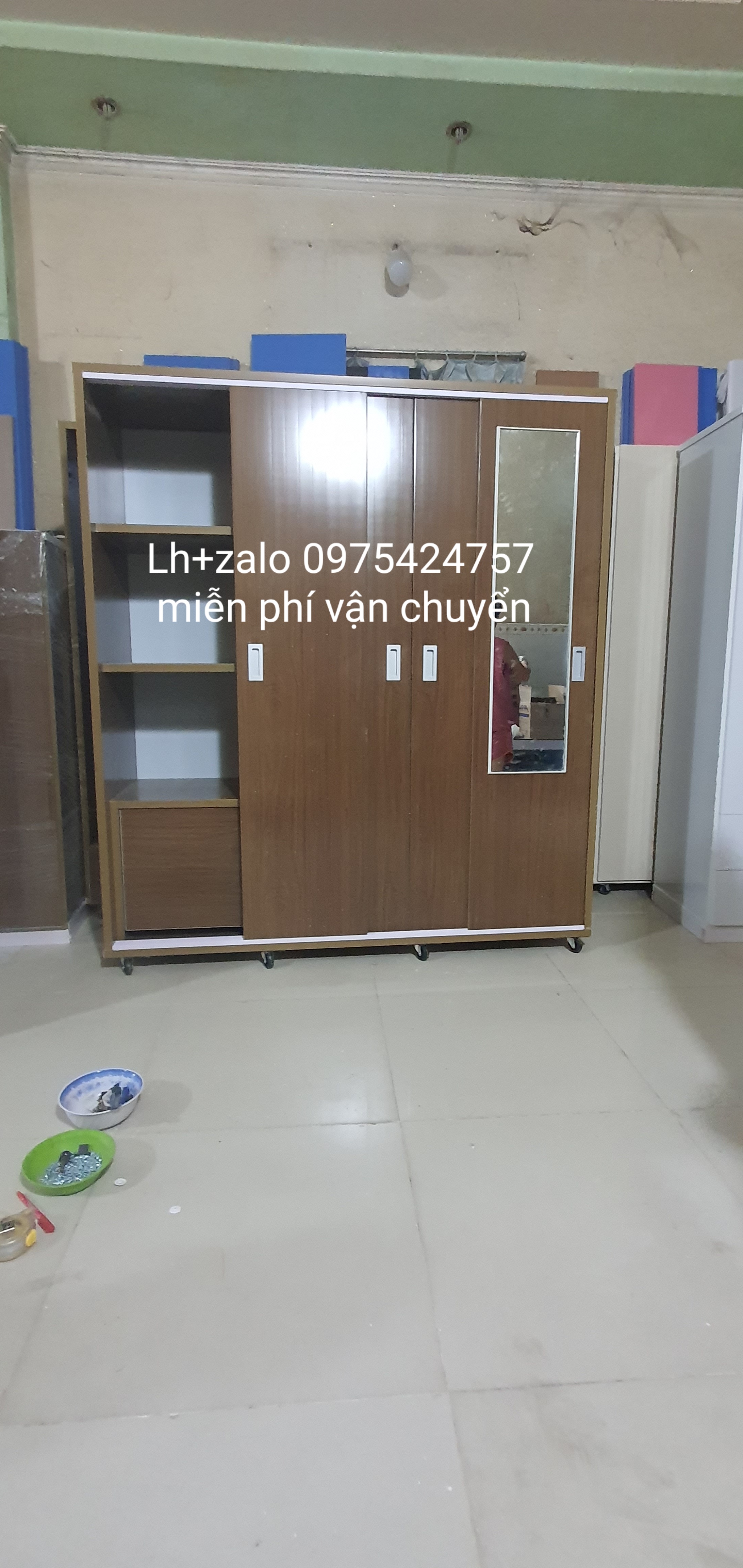 Tủ nhựa đài loan 4 cánh lùa