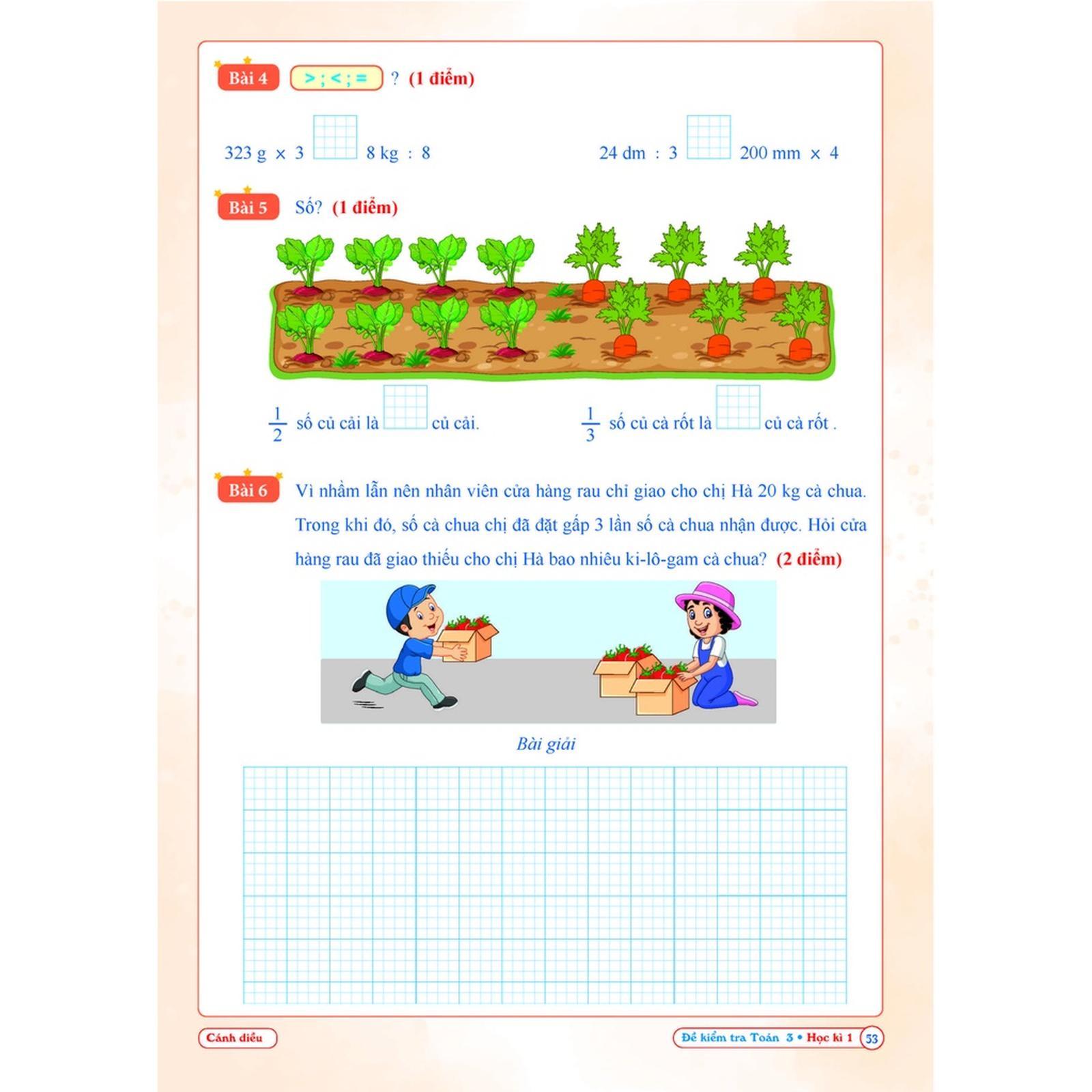 Đề Kiểm Tra TOÁN 3 Học Kì 1 - Cánh Diều - Bản Quyền