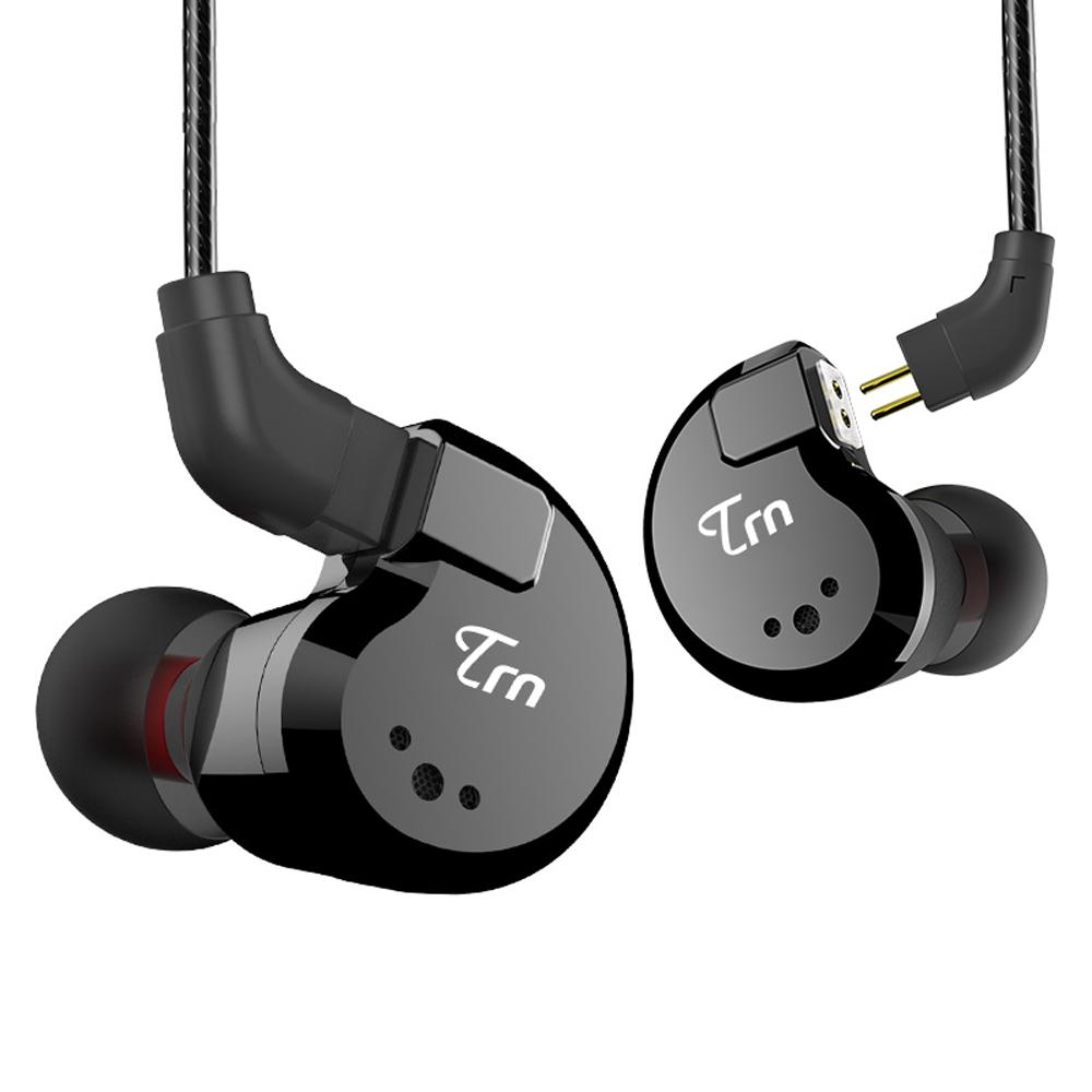Tai nghe thể thao lai HiFi 2 pin Cáp có thể tháo rời 3,5 mm 2DD + 2BA TRN V80