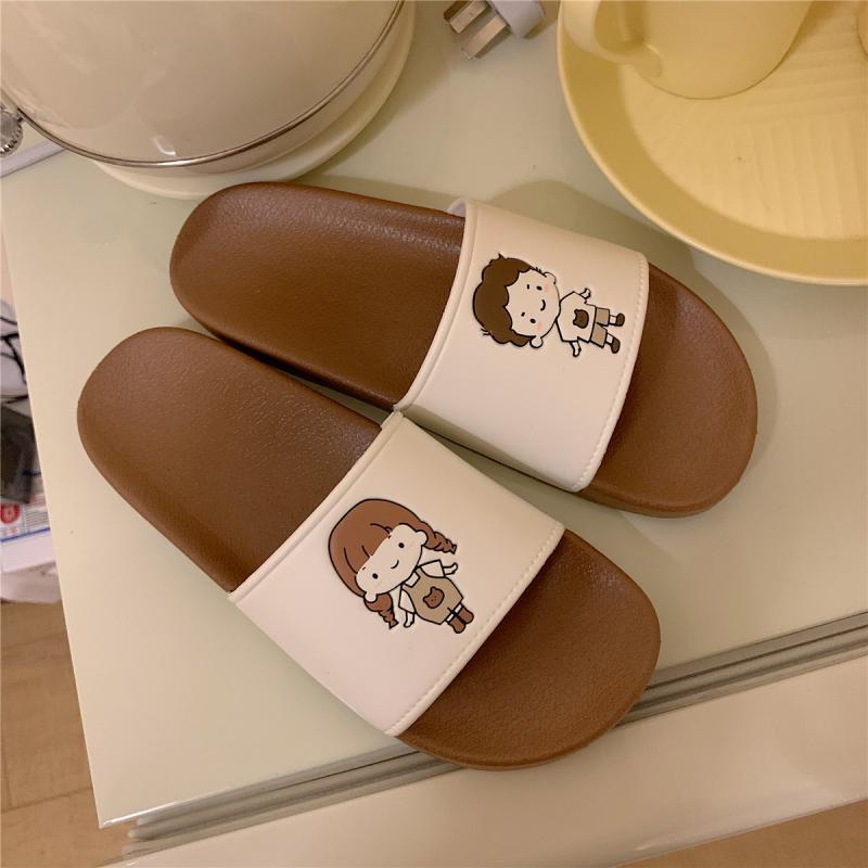 Dép bánh mì nữ GIRL&amp;BOY quai ngang - Dép ulzzang cute quai da chịu nước