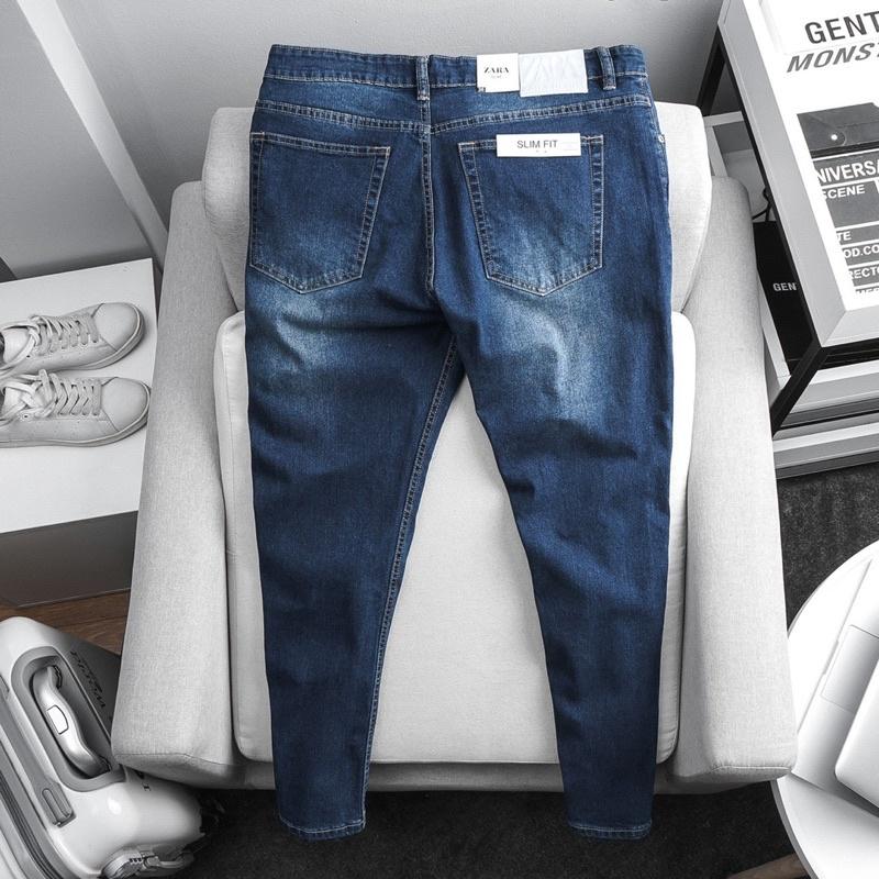 Quần jean nam xanh nhạt hàng cao cấp VNXK co giãn slimfit