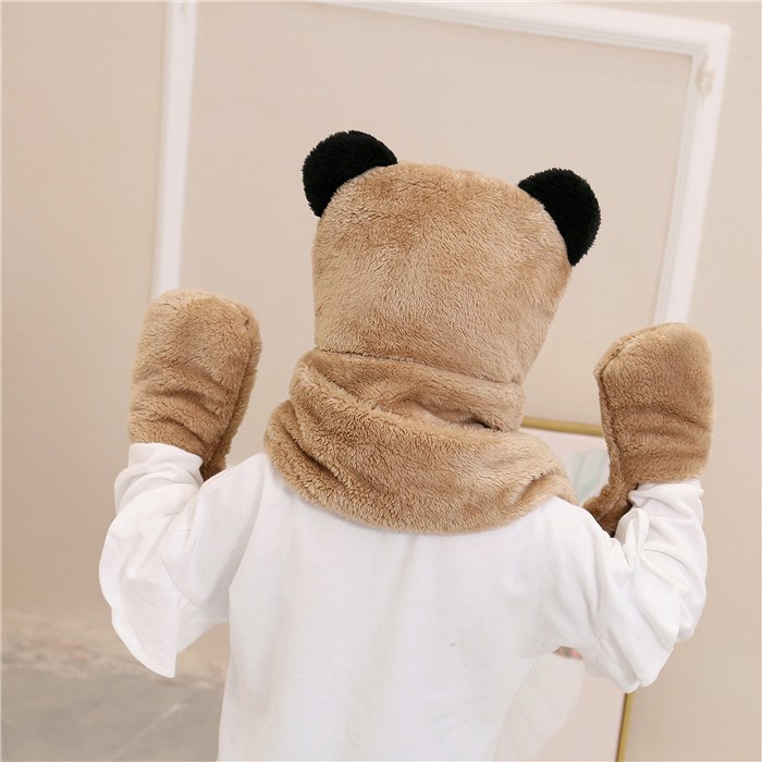 Mũ gấu xám vải nhung Cotton cho các bé trai và bé gái