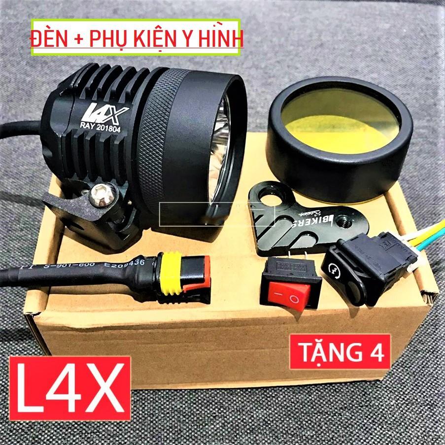 Đèn L4x siêu sáng cho xe máy ô tô , kèm đủ phụ kiện mẫu mới vỏ hợp kim chống nước