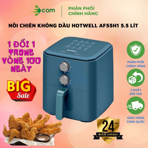 NỒI CHIÊN KHÔNG DẦU HOTWELL AF55H1 5.5 LÍT - Hàng chính hãng