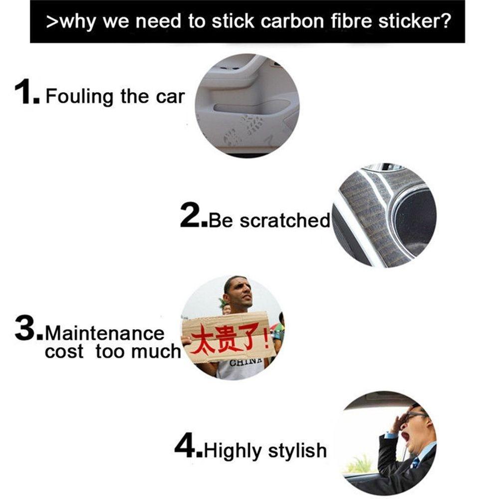 4 miếng dán sợi Carbon chống trầy xước dán cửa xe hơi