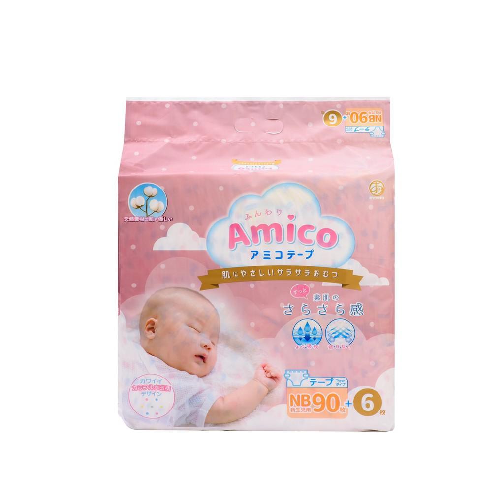 Bỉm - Tã dán Amico size NB 90+ 6 miếng (Cho bé < 5 kg)