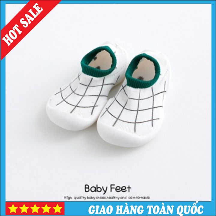 (GB5-1) Giày bún đế trắng hình 3D tập đi cho bé hàng Quảng Châu CAO CẤP