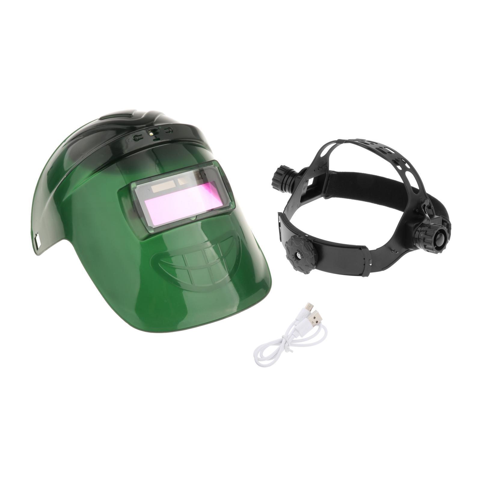 True Color Solar Powered Auto Darkening Welding Helmet w/LED Lights & Fan , Wide Shade Cap Mask for TIG MIG ARC Weld Hood Helmet