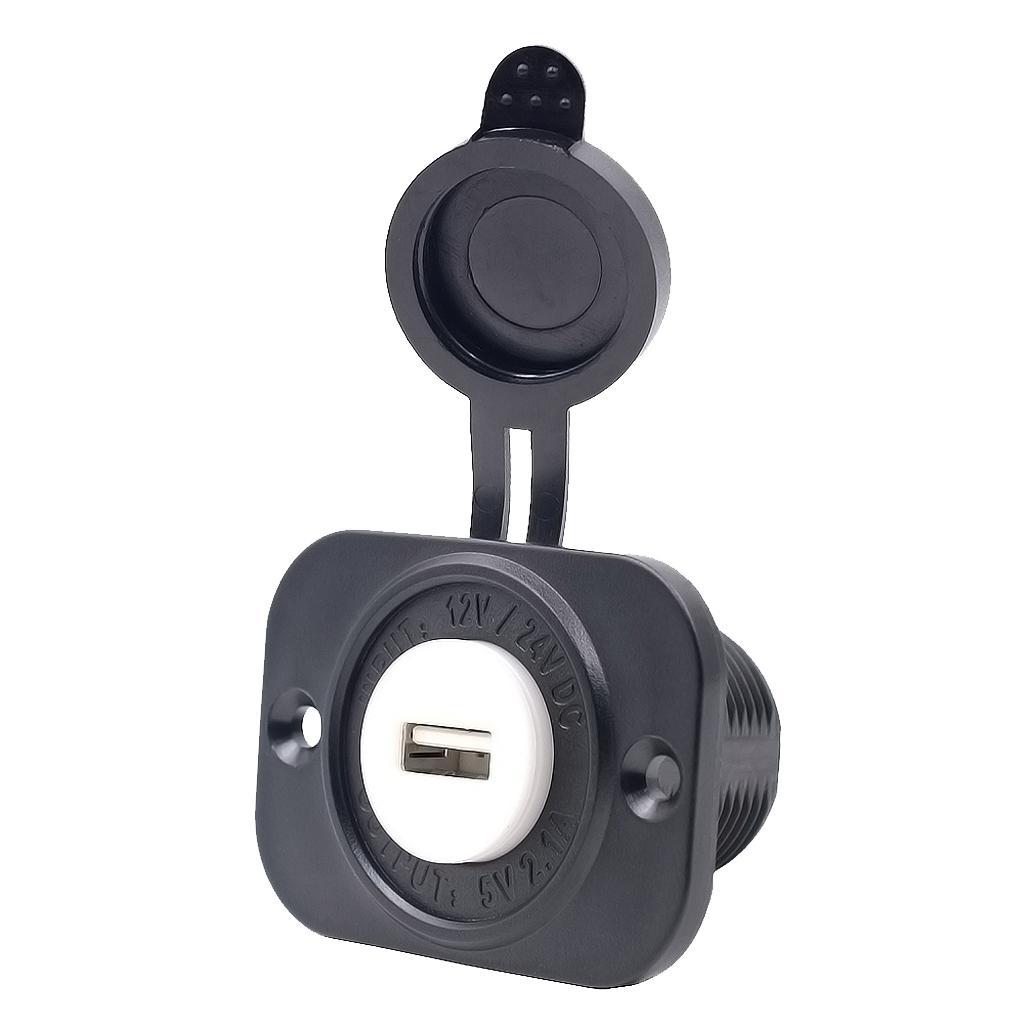 2.1A 5V Phone GPS USB Power Supply Socket for 12-24V Car Motorcycle SUV Boat