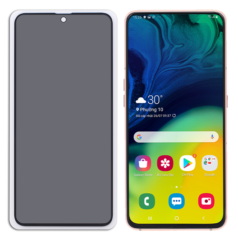 Kính cường lực Chống Nhìn Trộm 9H Dành Cho Samsung Galaxy A80 Full Keo- Handtown- Hàng Chính Hãng