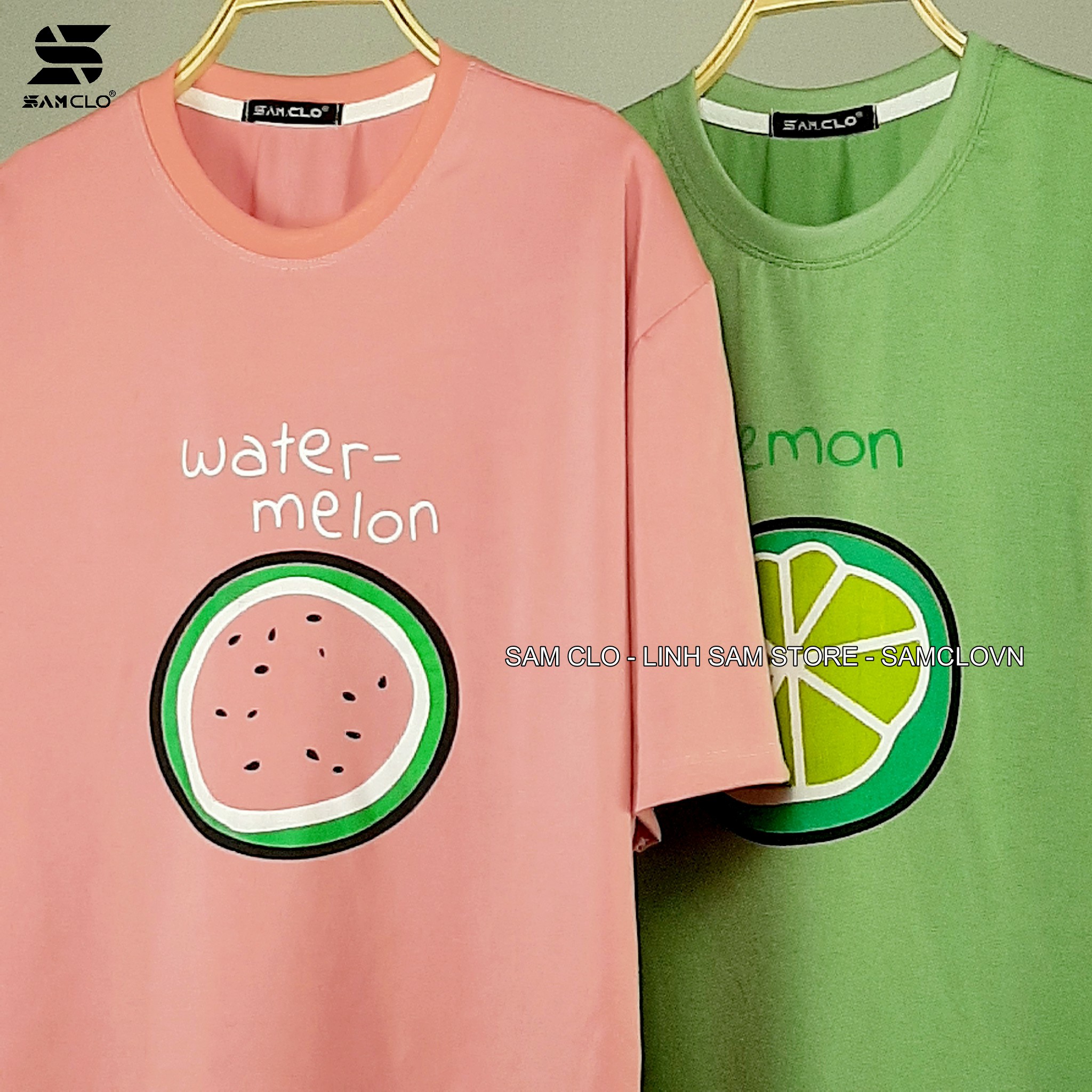 Áo phông tay lỡ freesize Unisex thun form rộng in hình trái cây