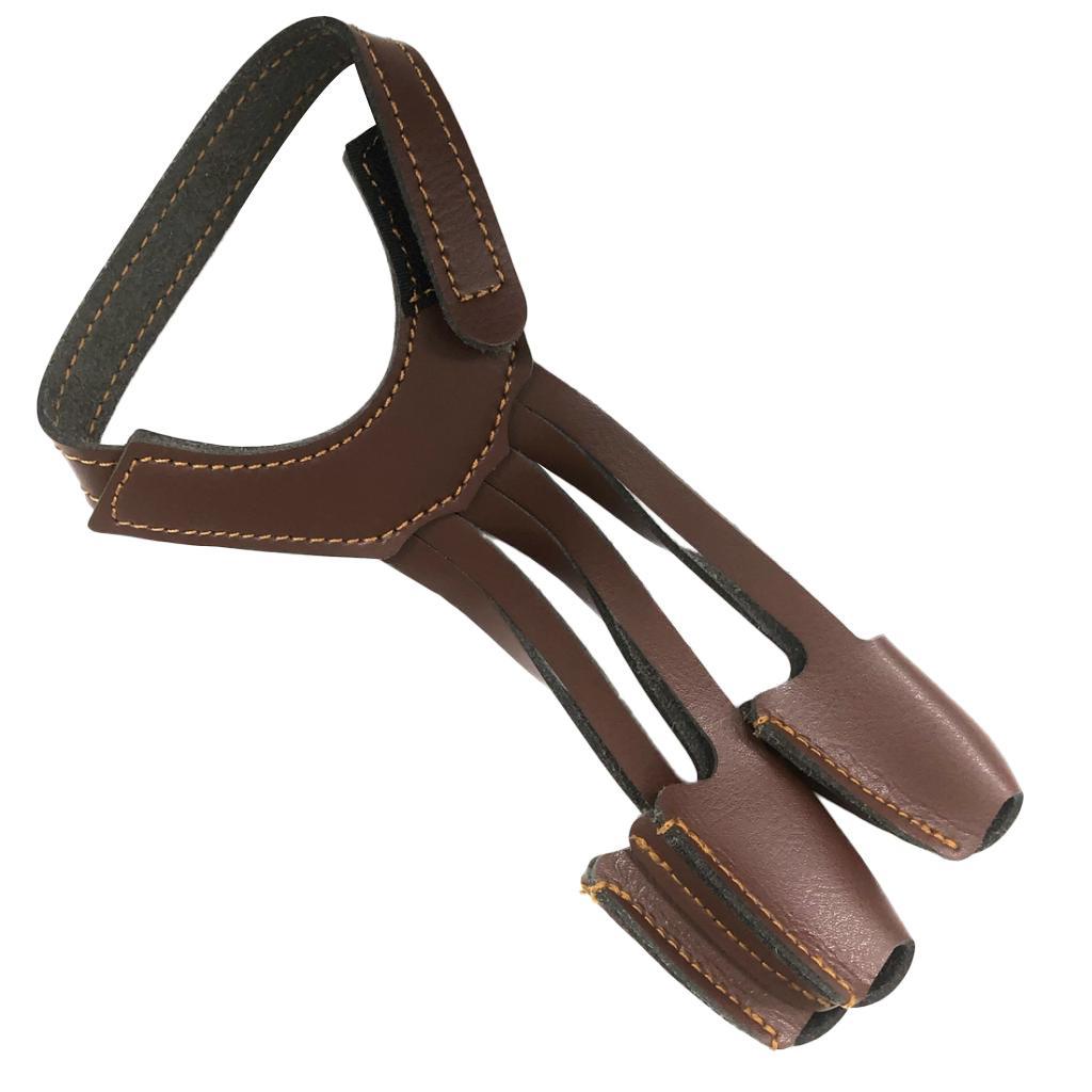 Leather 3 Finger Archery Glove Outdoor Hunting Finger Tab Guard Protector Archery Accessories