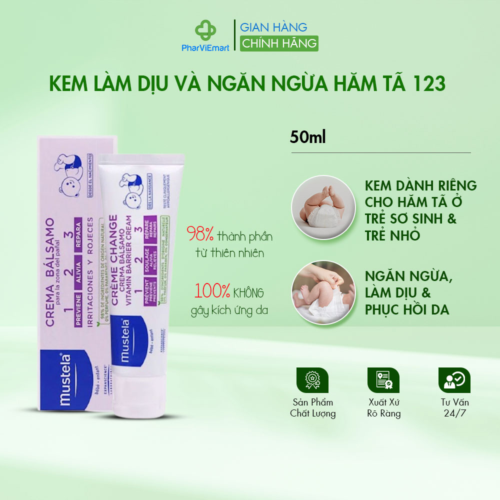 Kem Làm Dịu Và Ngăn Ngừa Hăm Tã 123 Vitamin Barrier Cream MUSTELA