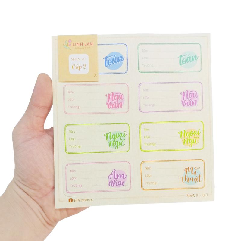 Bộ 24 Nhãn Vở A Cấp II - Linh Lan