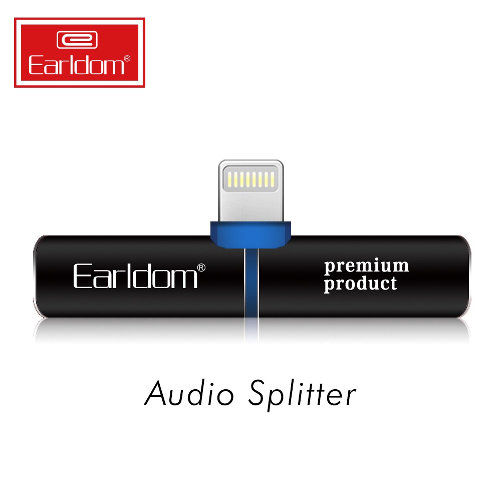 Jack Chuyển Lightning 2 in1 Earldom OT35 giúp cho bạn vừa sạc vừa nghe nhạc - Hàng nhập khẩu (TẶNG KÈM ĐẦU ĐỌC THẺ NHỚ)