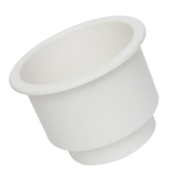 2X White No Holes Recessed Cup Drink Holder Universal for Marine Boat